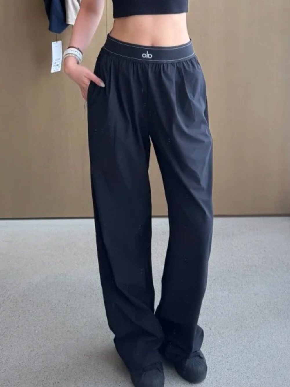 Alo Yoga Black Suit Up Trouser🖤Minimalist Luxury Style🔥NWT(Regular 30" Inseam)